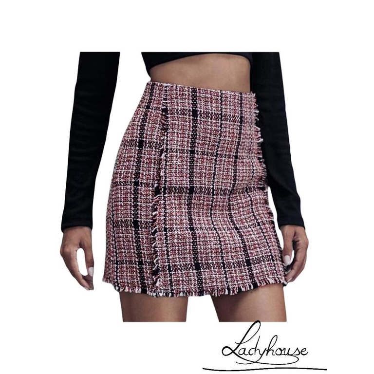 Chân Váy Chữ A Lưng Cao Họa Tiết Kẻ Sọc Thời Trang Mùa Hè Dành Cho Nữ Size XS / S / M / L