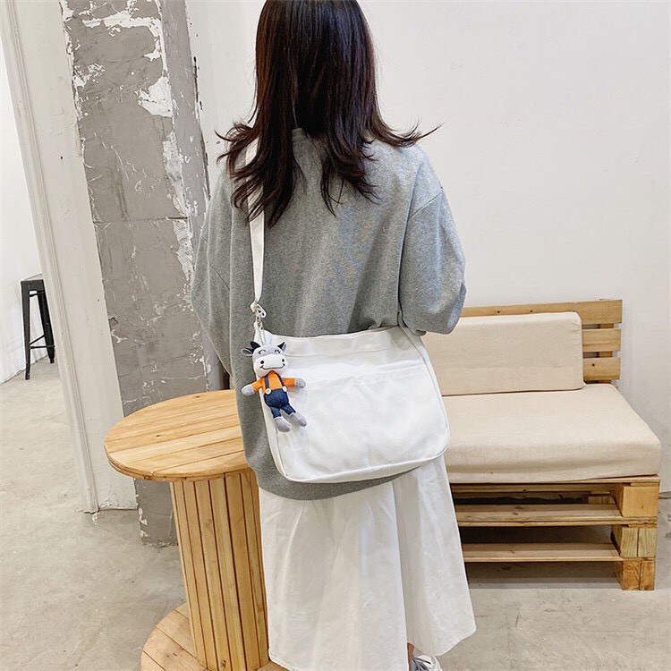 Túi tote vải canvas size lớn đựng đồ 1 quay, đi học đi chơi Phong Cách Hàn Quốc đựng vừa A4