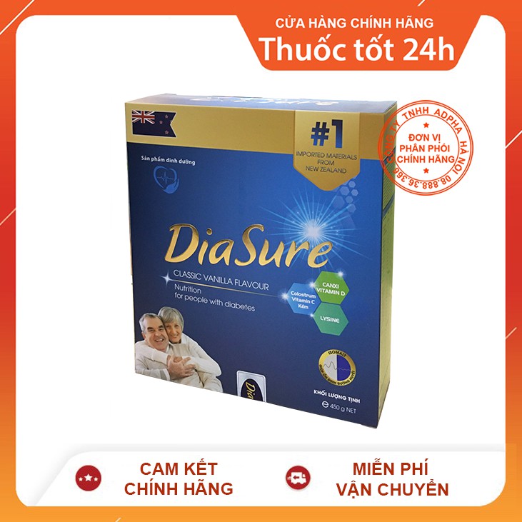 Sữa DiaSure 850g (HỘP 34 gói hoặc LON) - Dinh dưỡng dành cho người tiểu đường | BigBuy360 - bigbuy360.vn