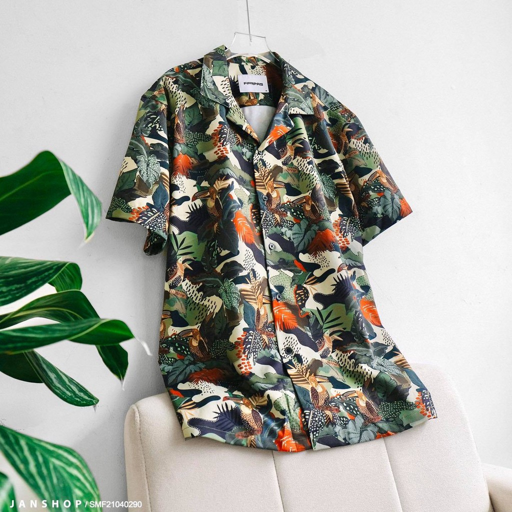 SƠ MI FAPAS TAY NGẮN CỔ VEST XANH RỪNG | BigBuy360 - bigbuy360.vn