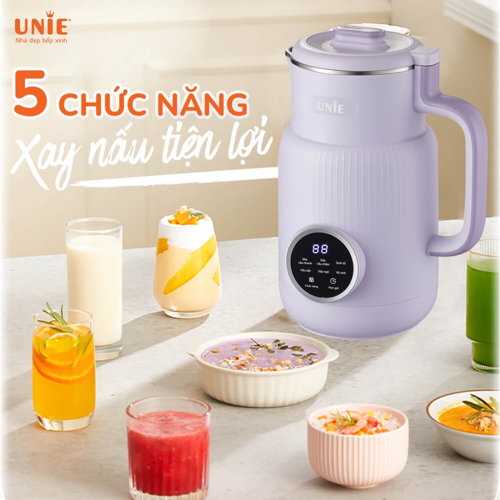 Máy Làm Sữa Hạt Mini UNIE UMB08 Dung Tích 600 ML, Công Suất 600 W - Hàng Chính Hãng