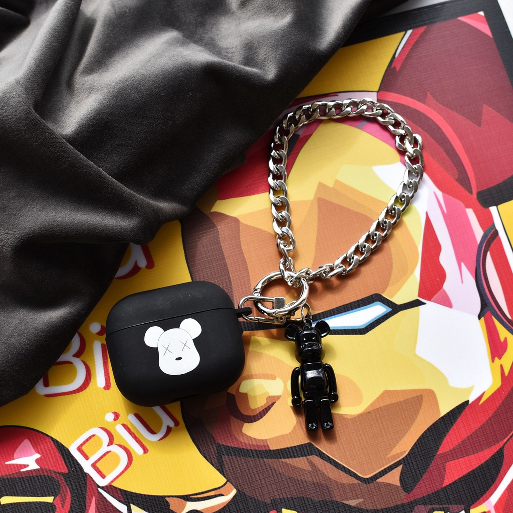 Vỏ Bảo Vệ Hộp Sạc Tai Nghe Airpods i10 i11 i12 i9s Pro 3 Bằng Silicon Hình Chú Gấu Độc Đáo