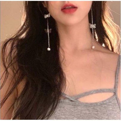 EPOCH Sweet Tassel Headband Temperament|Thin Hair Hoop Women Pearl French Butterfly Girls Simple Hair Accessories/Multicolor