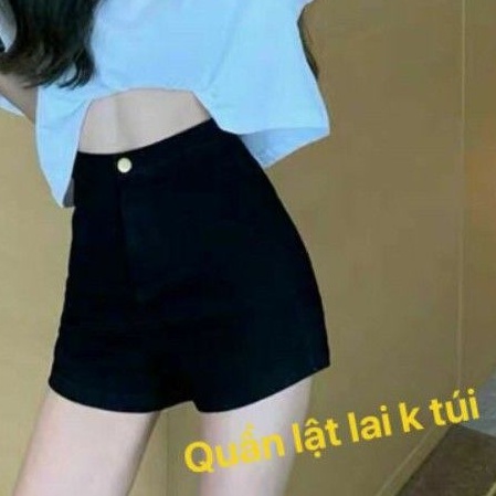 Quần shorts kaki lật lai lưng cao KHÔNG TÚI 😆