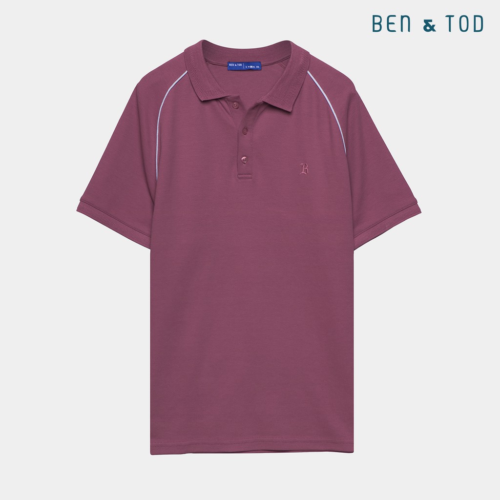 Áo thun polo BEN & TOD cotton cao cấp họa tiết viền vai co giãn thoáng mát 21224 | BigBuy360 - bigbuy360.vn