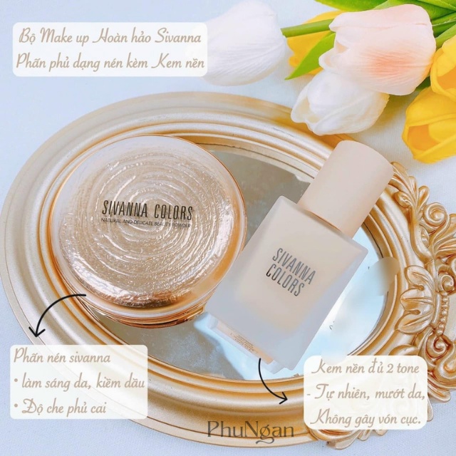 Kem nền và phấn phủ nén Sivanna Colors Thái Lan