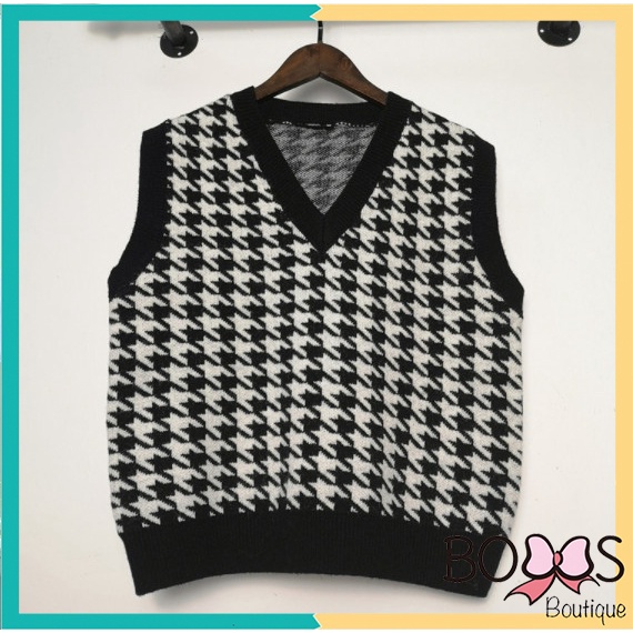 Áo gile nữ len cổ chữ V không tay màu sắc vintage phong cách Hàn Quốc [GZZ] | BigBuy360 - bigbuy360.vn