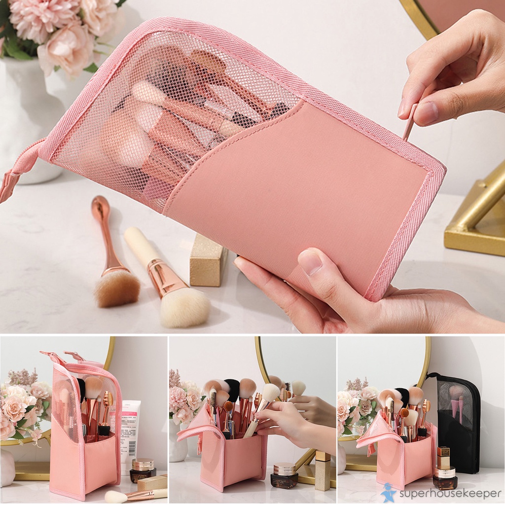 Túi Lưới Đựng Cọ Trang Điểm Thiết Kế Đơn Giản Chống Nước Tiện Dụng