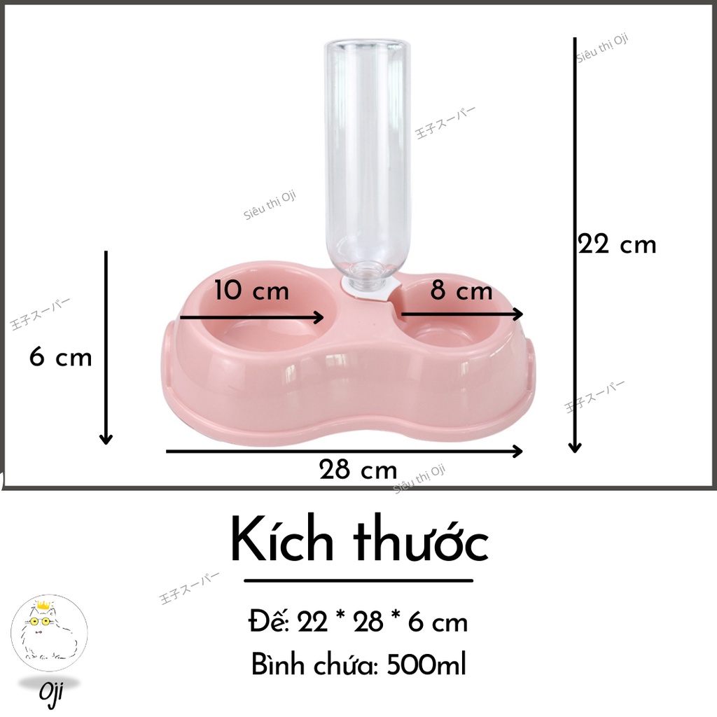 Bát Ăn Cho Chó Mèo Bát Nhựa Kèm Bình Nước