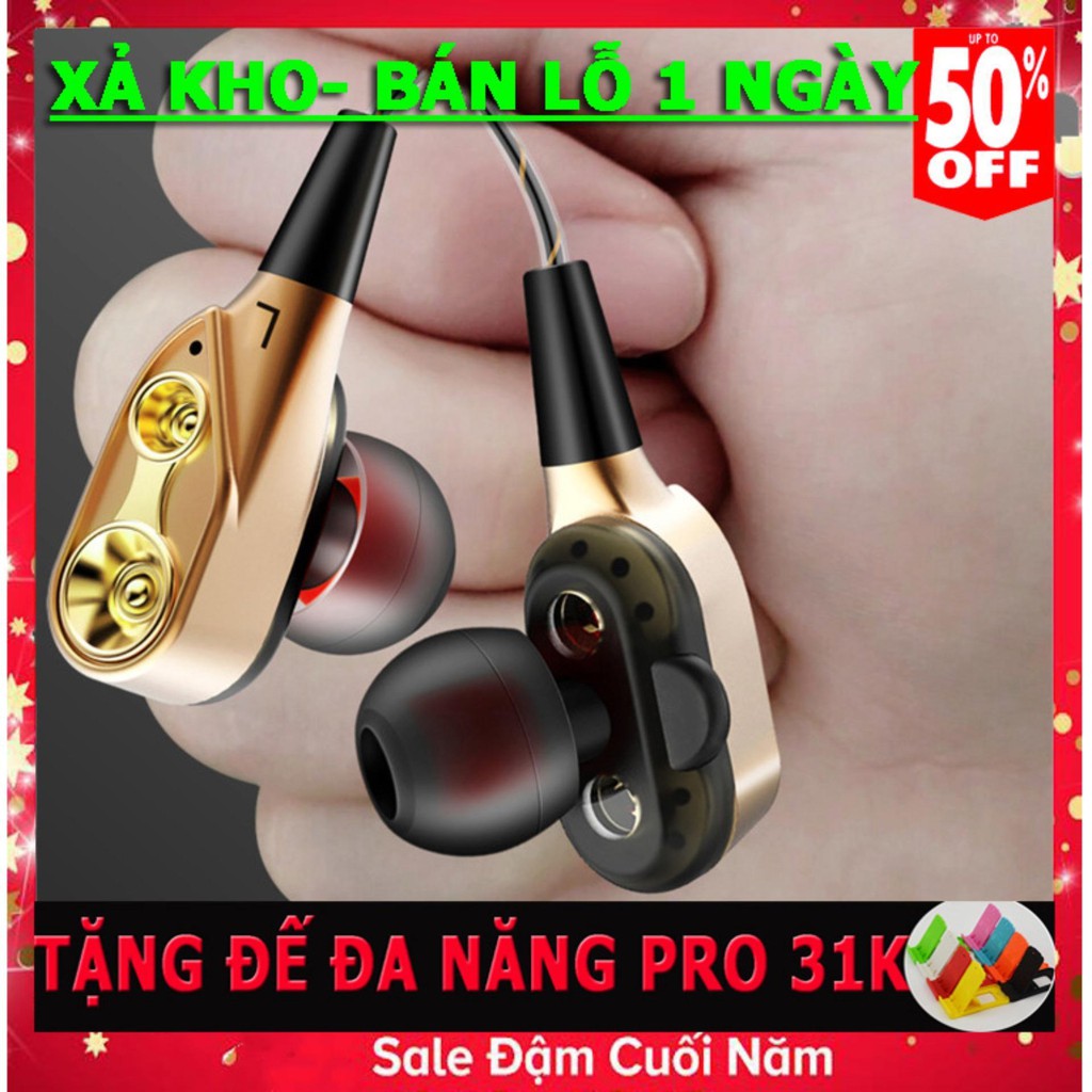 {FREE SHIP) Tai nghe HIFI lõi kép 4 sợi, bass siêu trầm tai nghe dùng cho sam.sung op.po. L.G I.phone