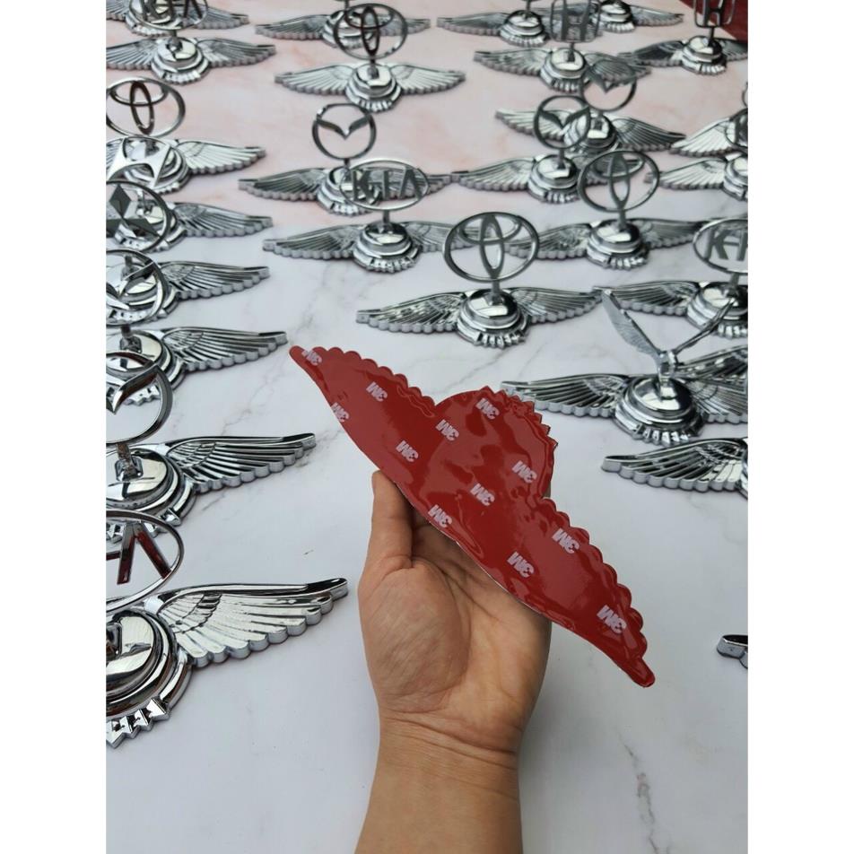 Logo mui ô tô cánh chim 2 màu VÀNG BẠC loại lớn dán nắp capo đủ hãng xe hơi DÒNG CAO CẤP PHỦ BÓNG