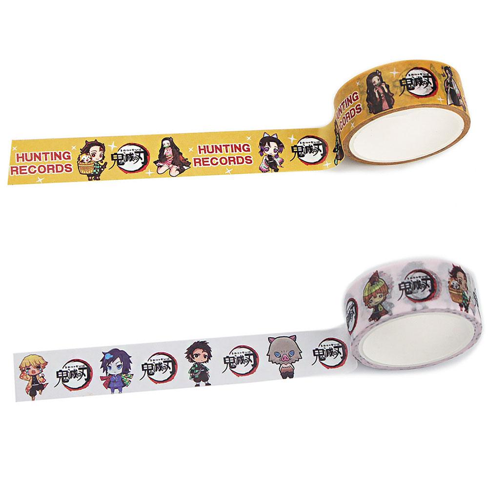 Băng Keo Giấy Dán Trang Trí Sổ Tay In Hoạt Hình Demon Slayer Kiểu Nhật Bản Dễ Thương