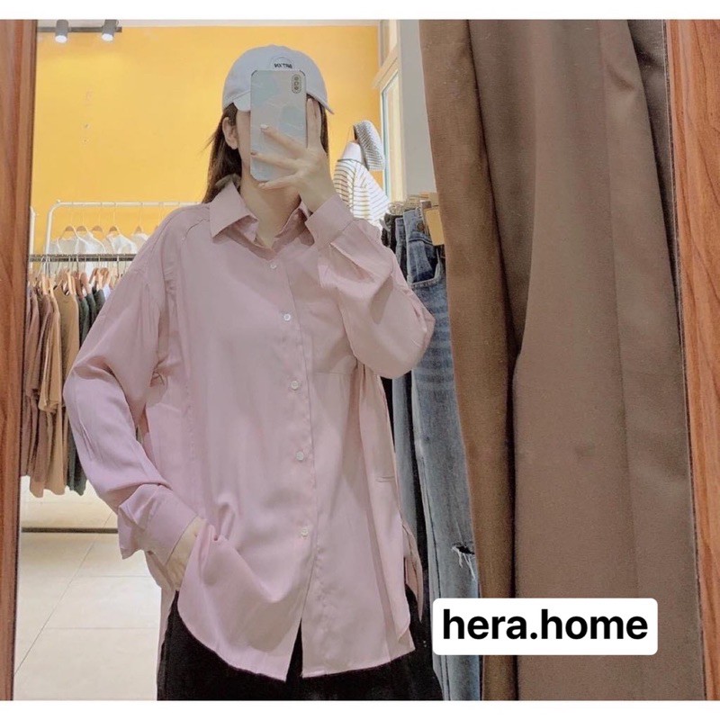 Sơmi lụa tăm trơn vintage kèm hình thật khách mặc ở cuối