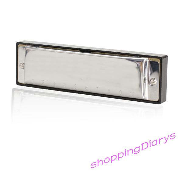 Mới Kèn Harmonica 10 Lỗ Bằng Kim Loại Mạ Bạc Wkp2