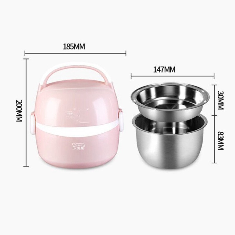 Hộp cơm cắm điện Lotor hâm nóng giữ nhiệt Inox 304 tự ngắt bảo vệ hộp cơm Bigmart86