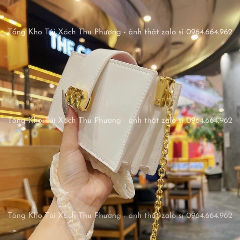 Túi đeo chéo nữ chất da bóng mịn có thể làm clutch cầm tay siêu sang chảnh
