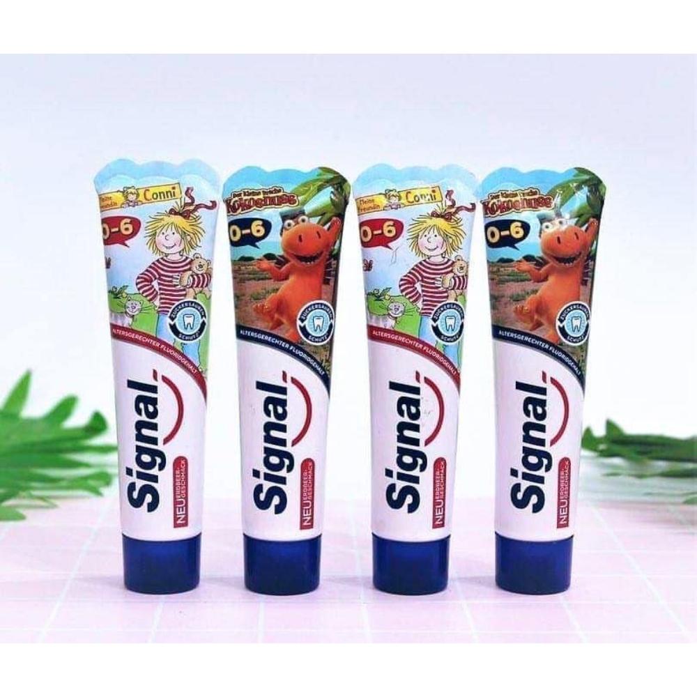 Kem đánh răng Signal 50ml cho bé nuốt được từ 1-6 tuổi, trên 6 tuổi, Hàng Đức nội địa - Shop Mecici