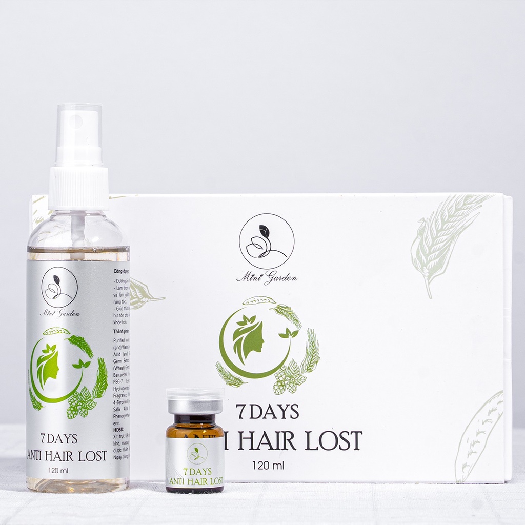 Dưỡng tóc dạng xịt Mini Garden 7 Days Anti Hairlost 120ML - Xịt dưỡng tóc tinh chất thiên nhiên bibi90