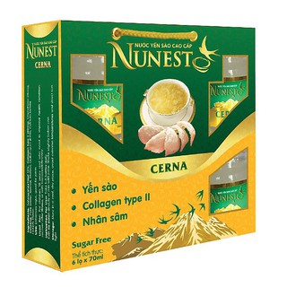 Hộp yến sào cao cấp nhân sâm collagen không đường Nunest Cerna