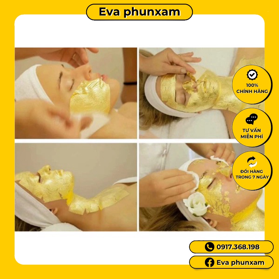 Combo 10 lá vàng kích thước 4×4 dùng trong spa thẫm mỹ viện