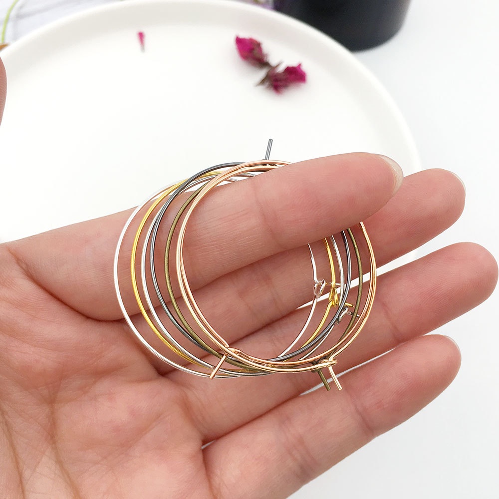 Set 20 Hạt Xỏ Lỗ 30mm Nhiều Màu Sắc Đa Dạng Dùng Làm Bông Tai diy