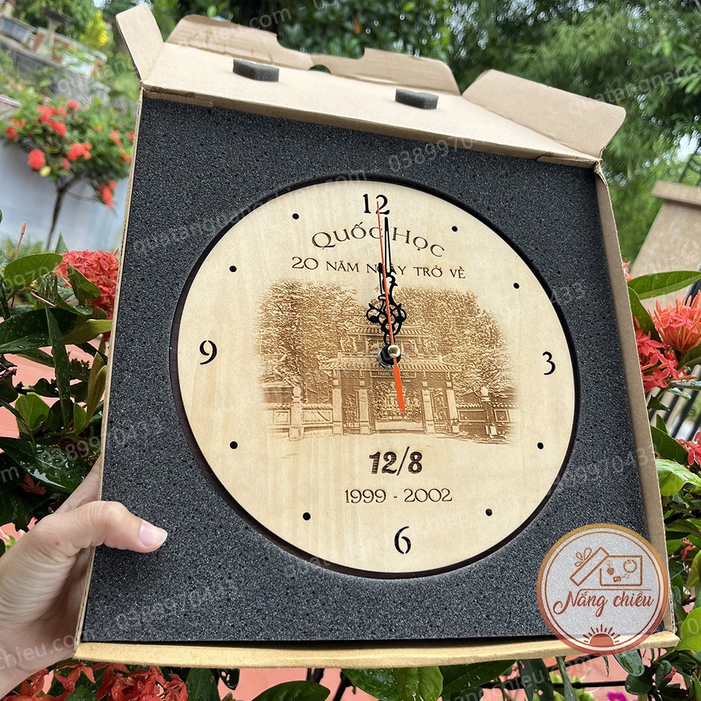 Đồng Hồ Treo Tường-  Đồng Hồ Gỗ Decor -Có hộp đựng-   Trang Trí Nhà Cửa Quán Cà Phê, Quà tặng ý nghĩa