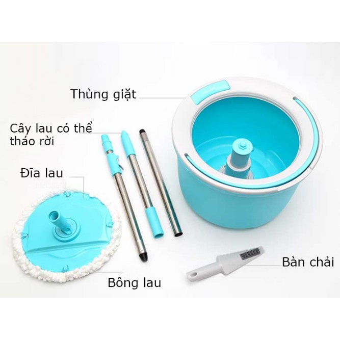 Bộ cây lau nhà xoay tay mini Ettom Lock and Lock