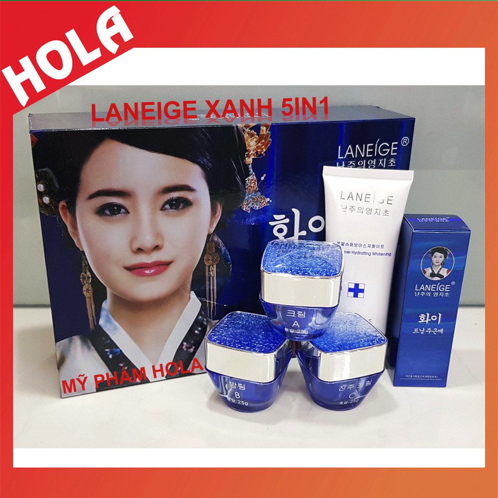 [Chính Hãng] Mỹ phẩm mờ nám Laneige xanh (5in1), Kem laneige trắng da, làm mờ nám cao cấp Hàn Quốc.