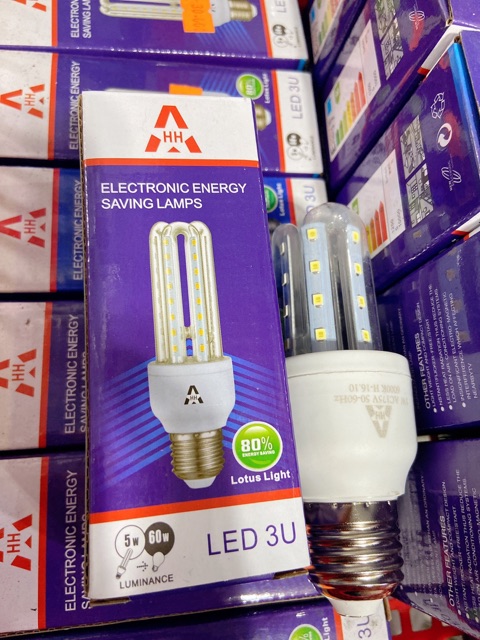 Bóng đèn LED 3U 5W Siêu rẻ, siêu sáng, tiết kiệm điện cho mọi nhà - đuôi E27 - dùng để lắp đèn học, treo trong nhà