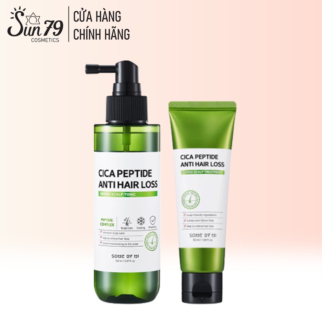 Combo 2 Sản Phẩm  Ngăn Tóc Gãy Rụng Some By Mi Cica Peptide Anti-Hair Loss Derma Scalp (DầuXả 50ml+Xịt dưỡng150)