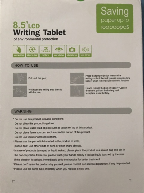 Bảng viết vẽ điện tử thông minh cao cấp 8.5 inch size lớn