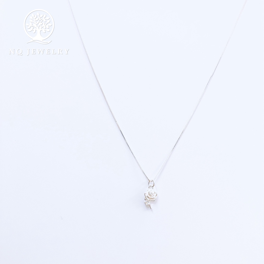 Dây chuyền bạc mặt hoa hồng - NQ Jewelry