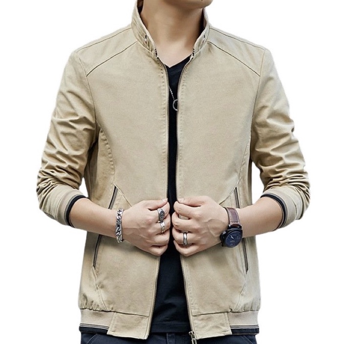 Áo Khoác KaKi Nam-Vải Kaki dày mịn,có túi trong,túi ngoài kéo khóa-Form chuẩn-KKBB