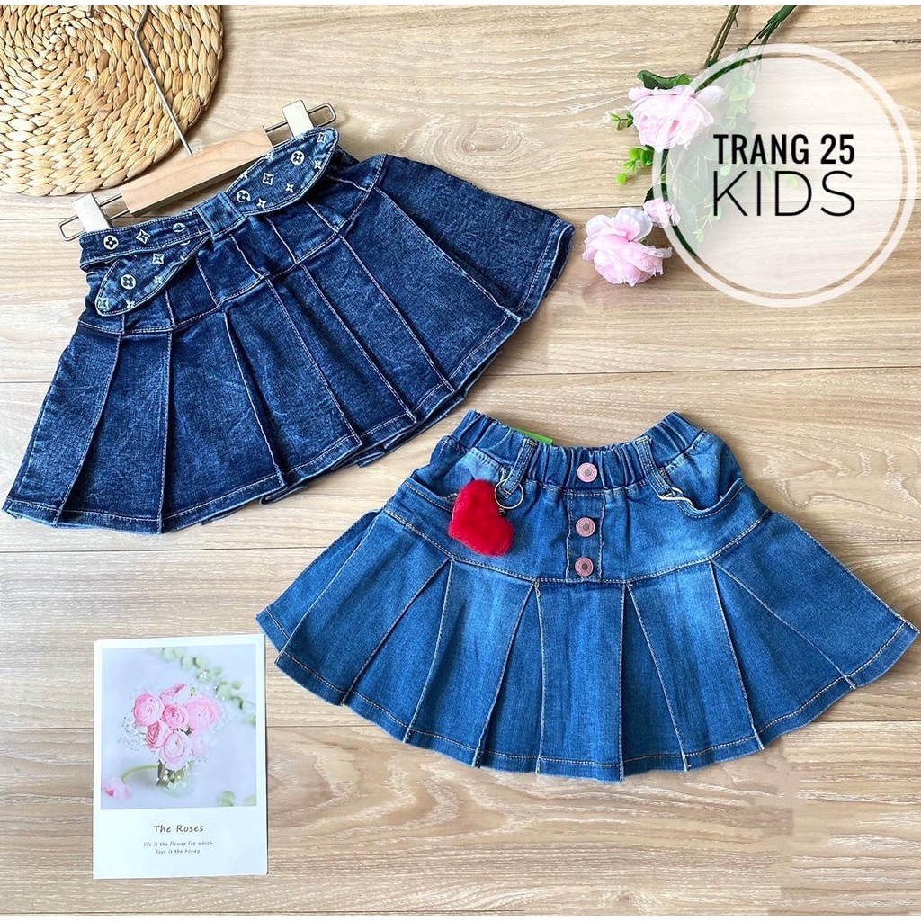 Chân Váy Jean Xếp Ly Có Quần Chip Trong cho bé gái 24-40kg - Trang 25Kids-K186