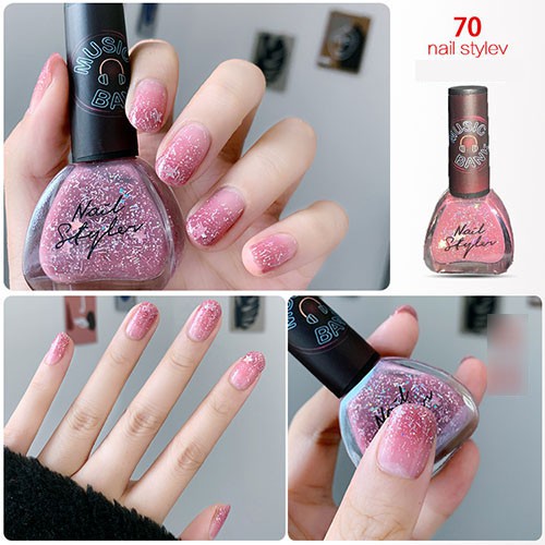 A70 Sơn Móng Tay Nail Styler A70 - Màu hồng thạch kim tuyến nhũ lấp lánh hoa tuyết ngôi sao dễ thương đơn giản