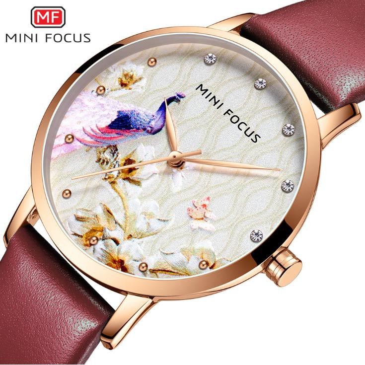[Tặng vòng tay] Đồng hồ nữ MiniFocus chính hãng MF0330L.03 dây da thời trang
