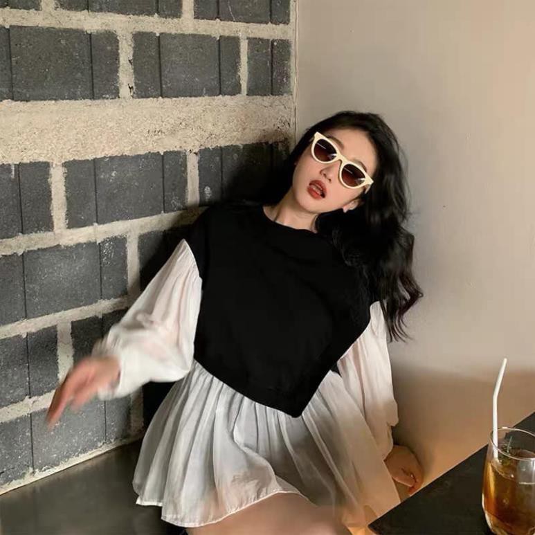 [Loại 1- XẢ KHO] Áo babydoll ulzzang dài tay giấu dáng cực tiểu thư hot trend- áo babydoll nơ eo | BigBuy360 - bigbuy360.vn