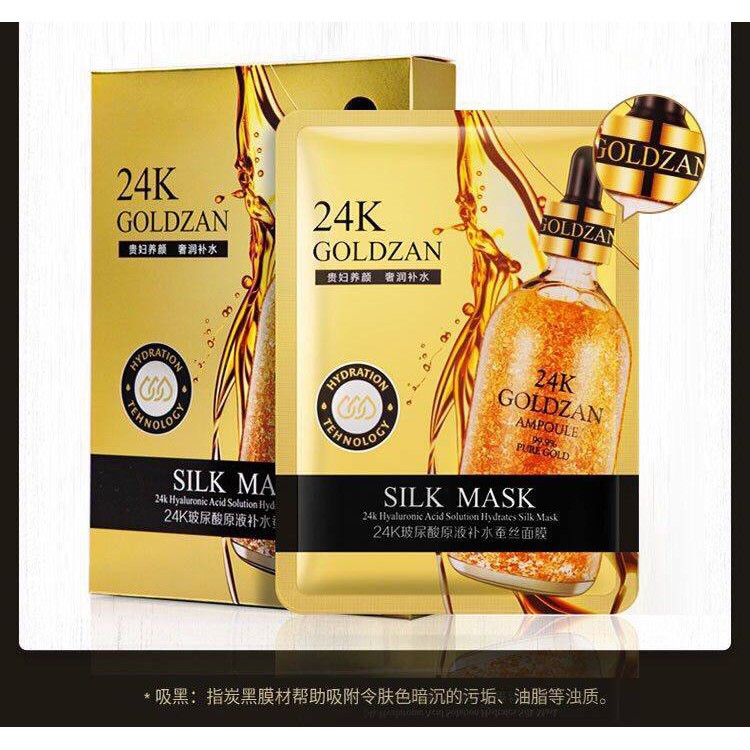 Hộp 10 Mặt nạ lụa tơ tằm Goldzan Silk Mask