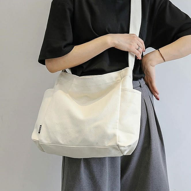 Túi đeo chéo 3 gang chất vải canvas thiết kế đơn giản tiện dụng giá rẻ