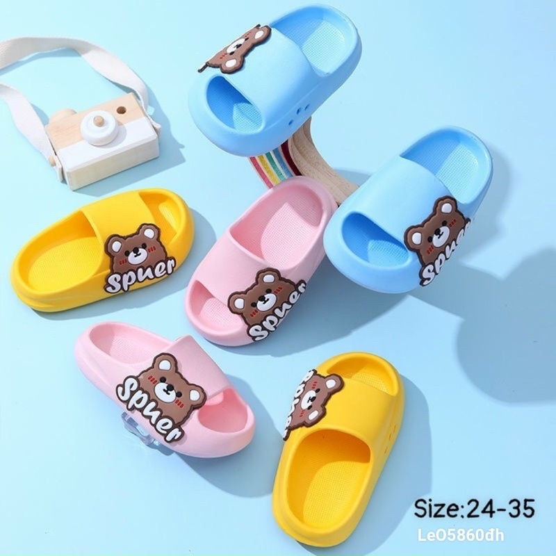 Dép lê cho bé bánh mỳ quai ngang hình ngộ nghĩnh êm mềm siêu nhẹ cho bé