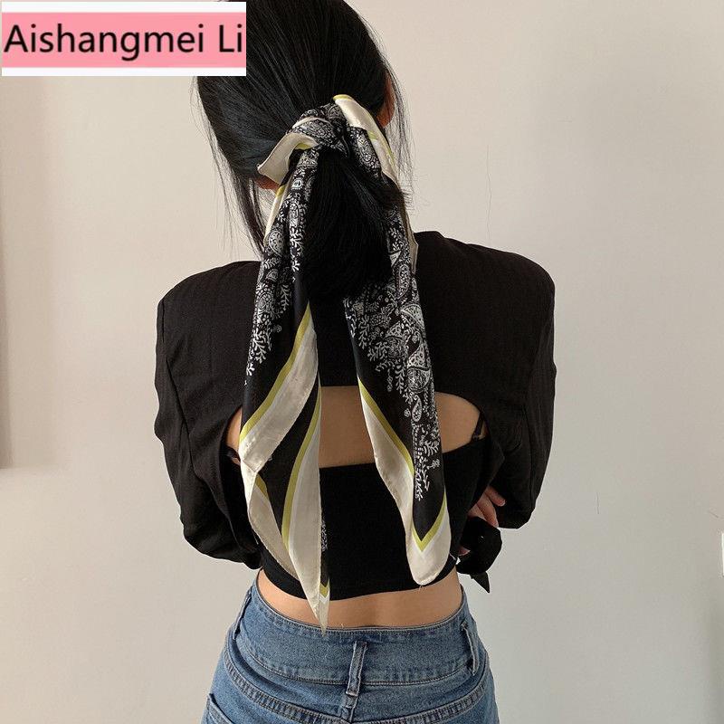 Khăn Choàng Cổ Hình Vuông Cỡ Nhỏ Phong Cách Retro Thời Trang Cho Nữ