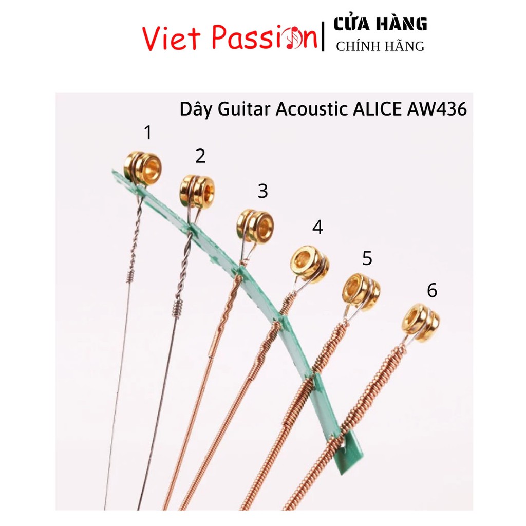 Dây lẻ acoustic Alice A206,AW436 AW432 cho đàn guitar dây lẻ 1,2,3 dây sắt chính hãng vietpassion