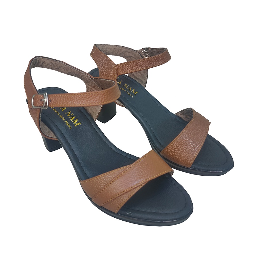 Giày Sandal nữ cao gót 7cm TiTi ĐÔ thời trang da bò thật cao cấp DNU2131a