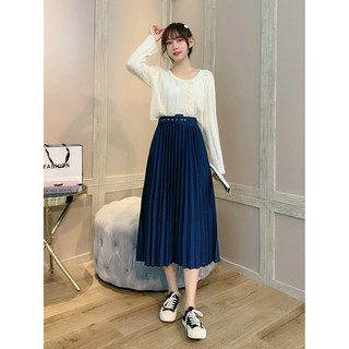 Chân váy xếp ly dáng dài