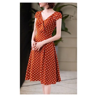 ĐẦM DÁNG XOÈ CHẤM BI XINH LUNG LINH| ĐẦM BI CÔNG SỞ