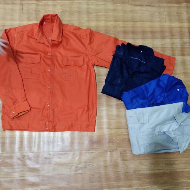 Áo Bảo Hộ Lao Động ,Ao kaki Màu Ghi,Xanh Công Nhân,Xanh Than,Cam