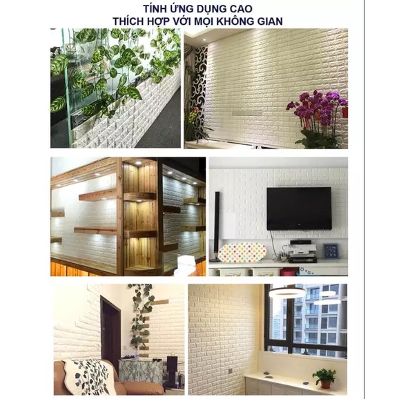 Xốp dán tường giả gạch 3D - Khổ lớn 35x30cm