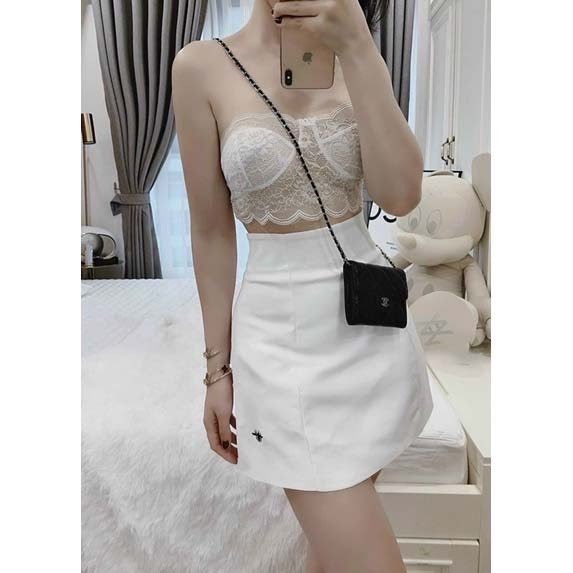 Chân váy chữ A thêu ong chất đẹp Mã sản phẩm Laco23