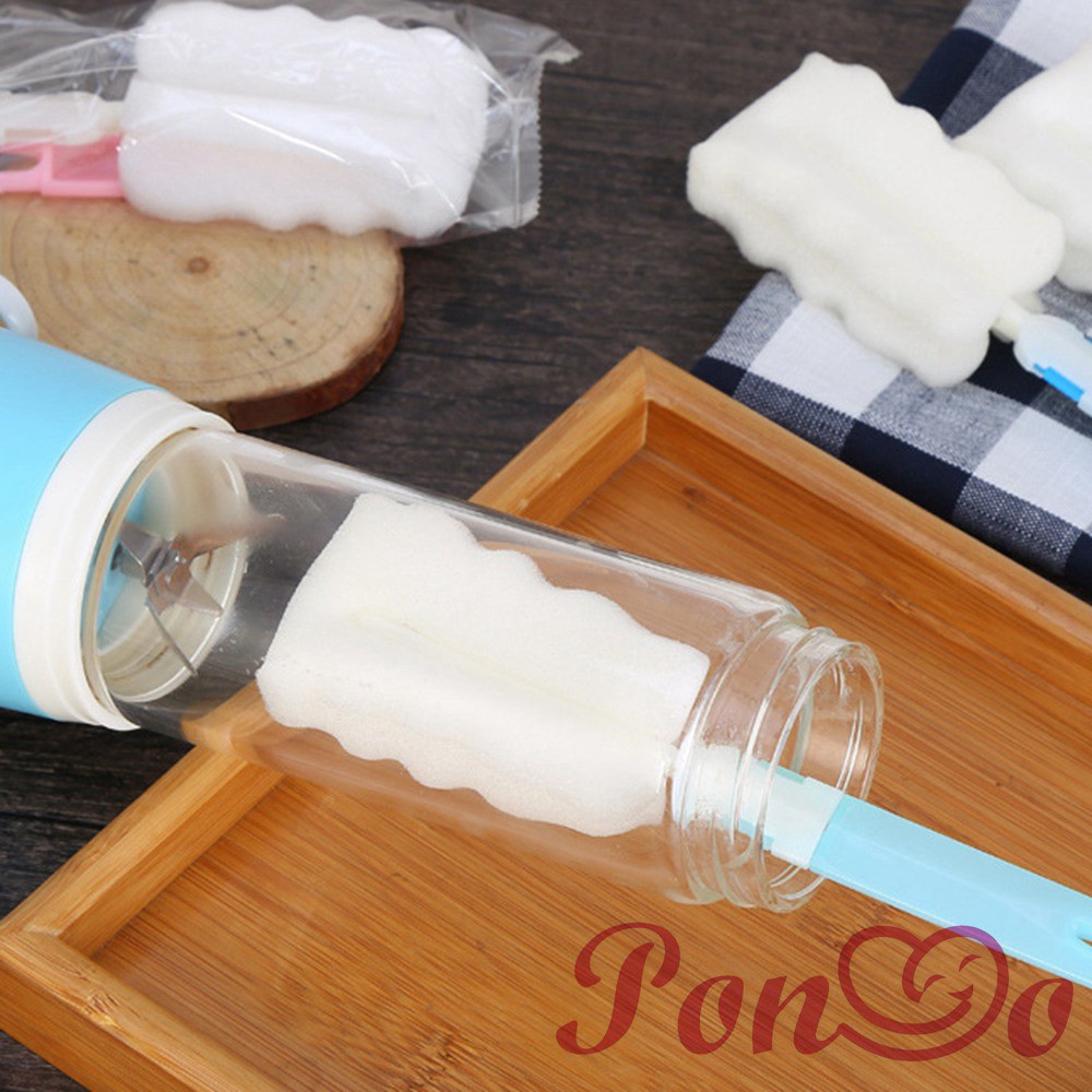 Cọ xốp vệ sinh bình sữa em bé cán dài có thể tháo rời tiện dụng đa năng