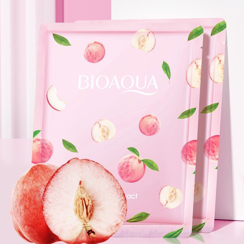 [RẺ VÔ ĐỊCH] Mặt nạ giấy đào Peach dưỡng da mụn cấp ẩm thải độc Bioqua